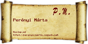 Perényi Márta névjegykártya